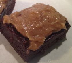 fudge with caramel frosting