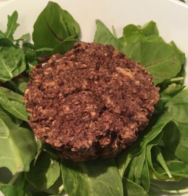 Awesome Easy Vegan Lentil Walnut Burgers Made from Shelf Stable Ingredients