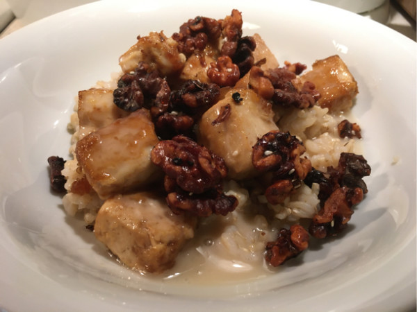 gluten-free vegan chinese honey walnut tofu