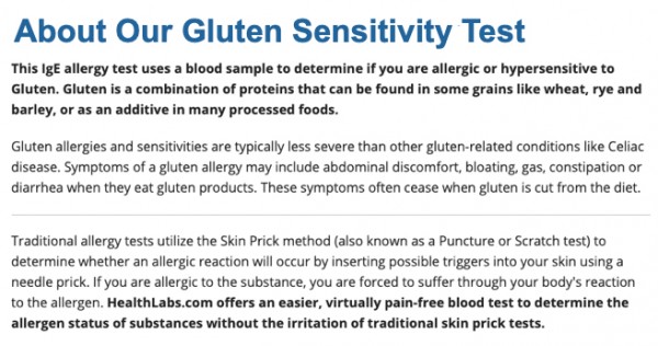 healthlabs gluten sensitivity test