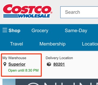 set your costco location to find out if something is in stock