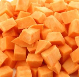 sweet potato potatoes cubes for cold sweet potato salad