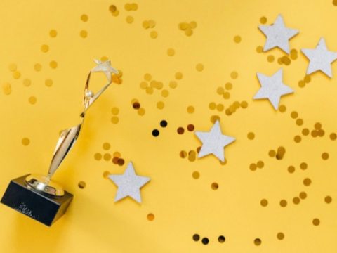 trophy award image with stars