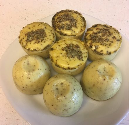 vegan meatball stuffed egg bites